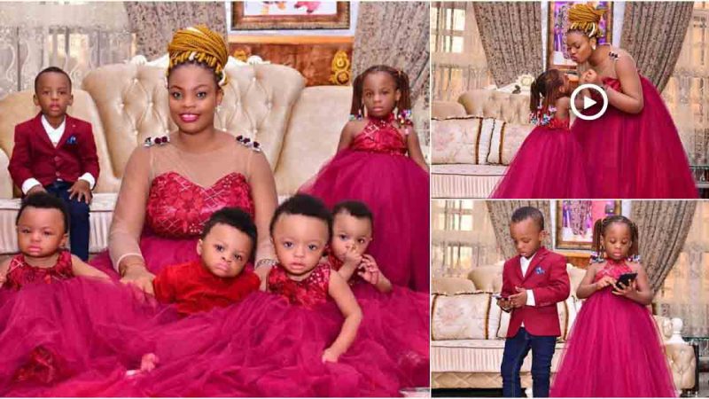 A Nigerian Mother of Twins Celebrates the First Birthday of Her Quadruplets – Adorable!