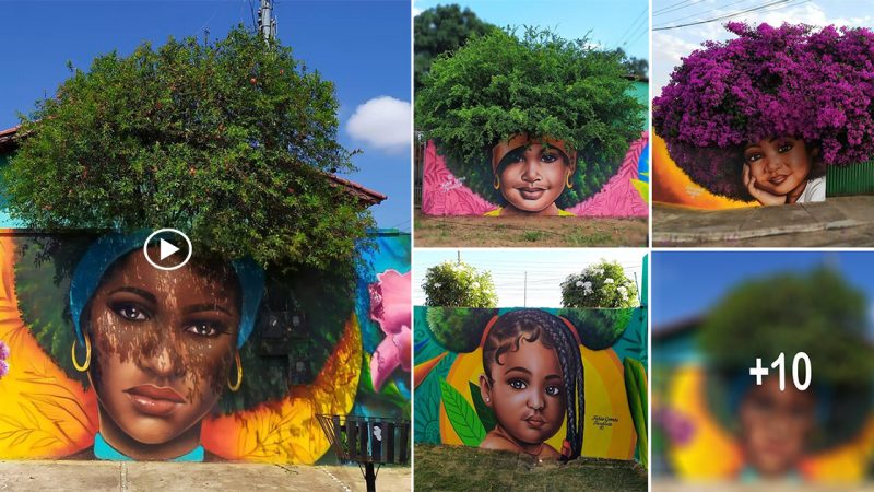 Brazilian artist goes viral after using trees as ‘hair’ in his women’s portraits.