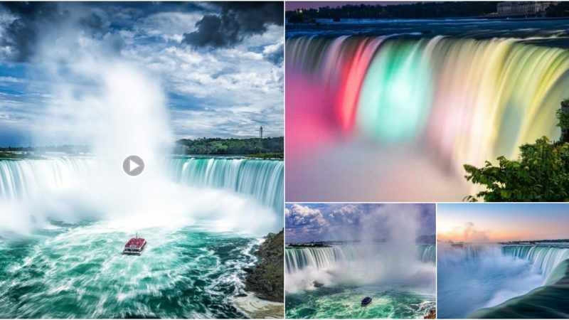 Experience the beautiful Niagara Falls, which separates the United States and Canada.