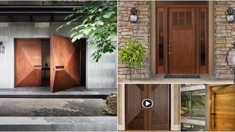 50 Inspiring Contemporary and Traditional Wooden Front Door Design Ideas