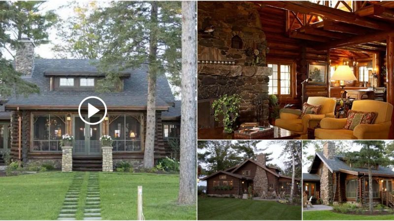 Inside This Restored 1930s Lakefront Log Home, Discover the Rustic Finishes