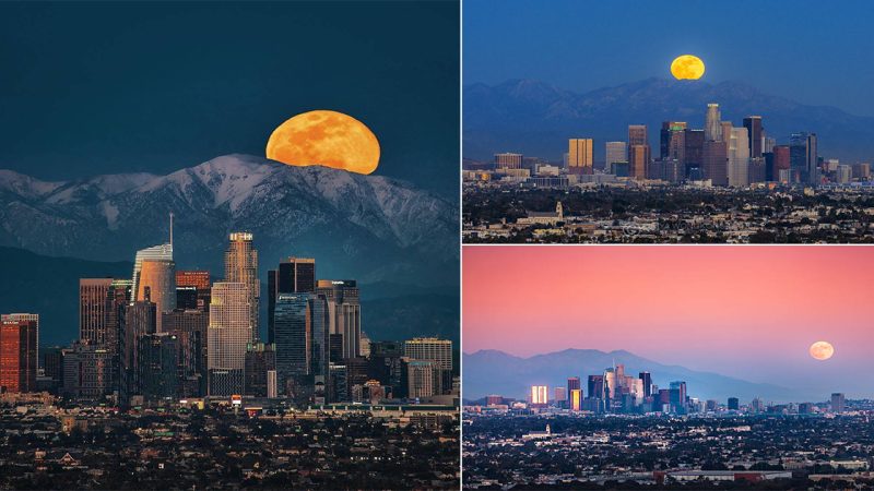 Skyline Mountains Moonrise: The Magic of Los Angeles, California