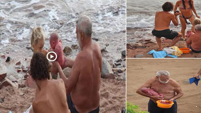 Unexpected truth when a woman suddenly gave birth at a beach