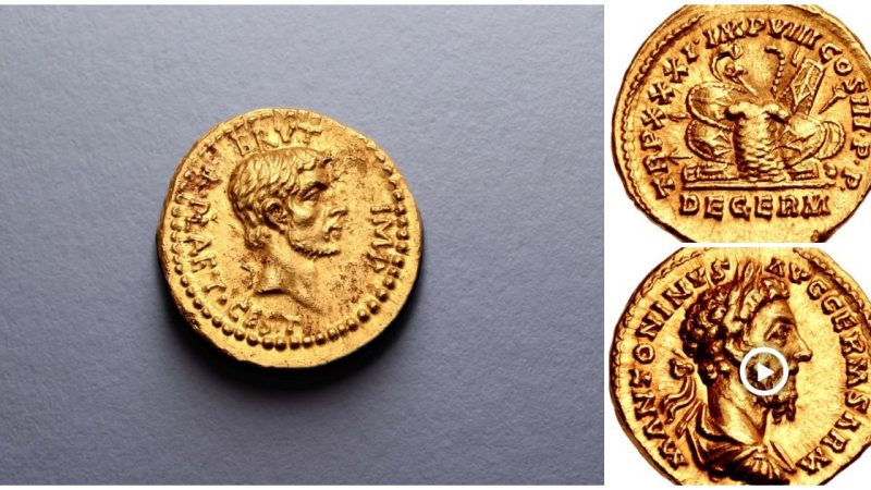 A rare gold coin commemorating Julius Caesar’s death has been returned to Greece