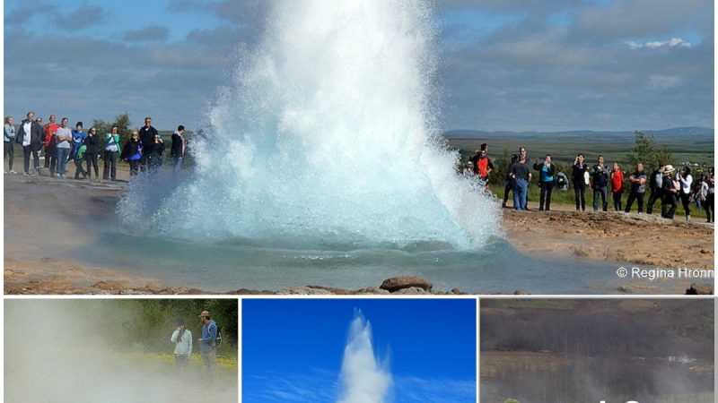 amazing Strokkur Hot Springs in Iceland erupt every year due to the extremely hot Geysir geothermal region