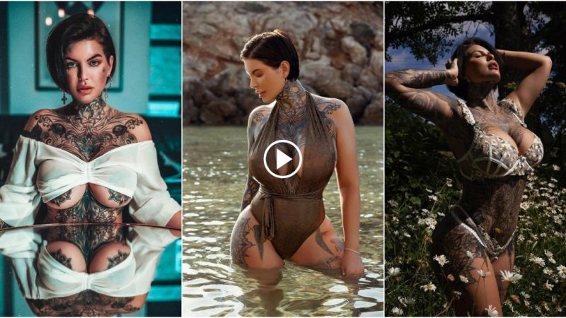 Model with tattoo Donna Wildcard Breaking stereotypes about beauty in fashion.