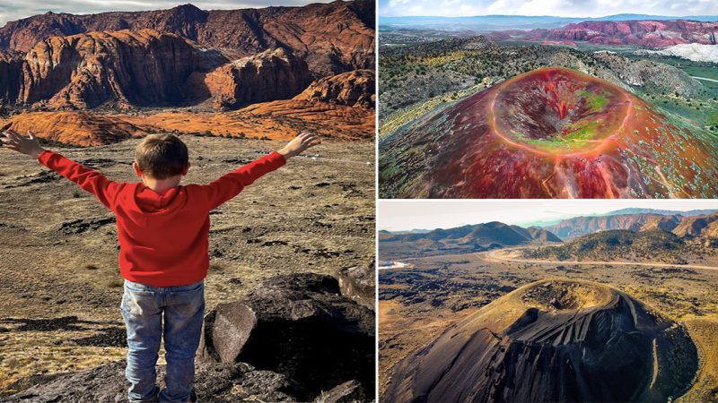 Explore the Cinder Cone Volcano in Utah, USA