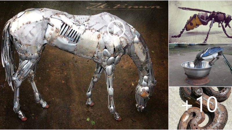 Crafting perfect mechanical animal sculptures made from scrap metal