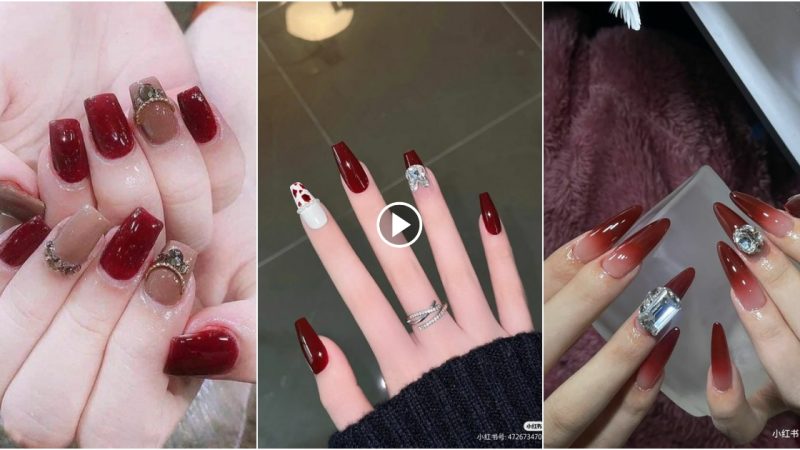 Collection of red nail designs from simple to complex that captivates people.