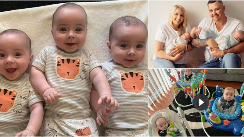 Mother Allana Allard was shocked to find out she was pregnant with triplets and all three babies are identical.