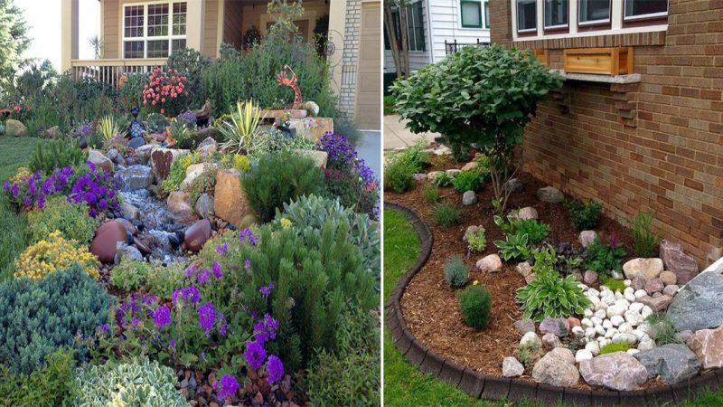 32Beautiful Front Yard Rock Garden Landscaping Ideas