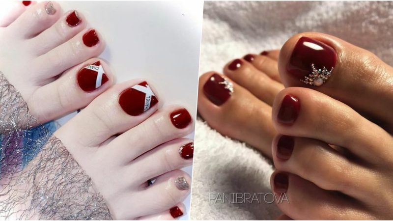 “A Stunning Upgrade: Red French Tip Toe Nails Unleash Style and Sophistication”