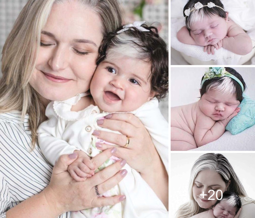 The Enchanting Allure of an Infant with Snow-White Locks