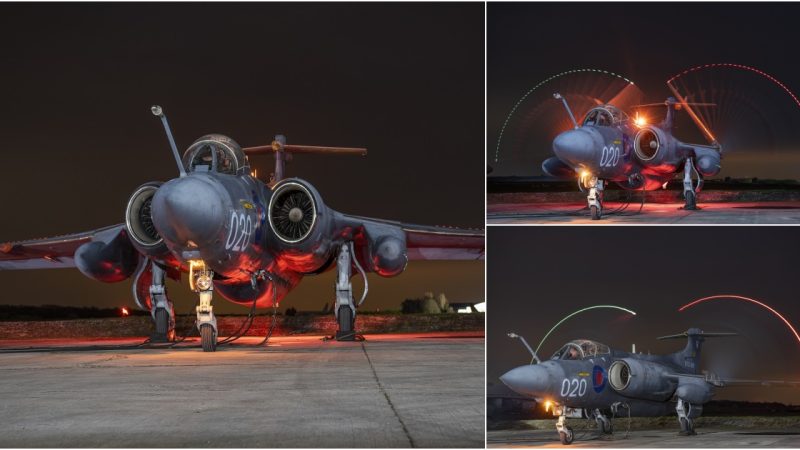 Captivating Night Photography: The Distinguished Blackburn Buccaneer Strike Aircraft