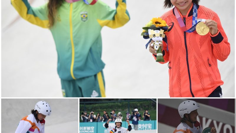 Japan’s Nishiya, 13, first women’s Olympic skateboard champion