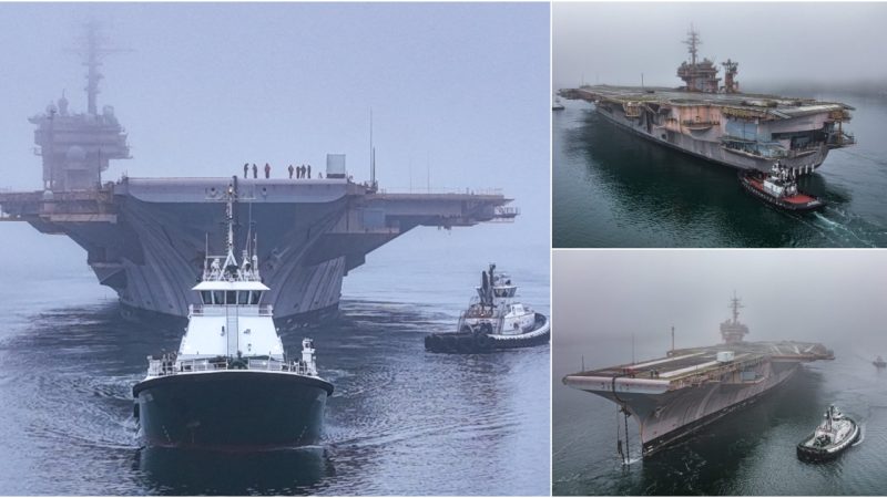 Phantom Neglect: The Abandoned USS Kitty Hawk Lost in the Mist