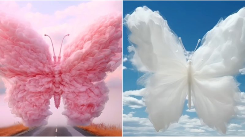 Enormous Butterflies Soar Out of Massive Clouds.