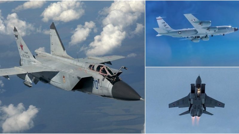 Russian MiG-31 Fighter Intercepted to Escort US Air Force RC-135 Over Pacific Ocean