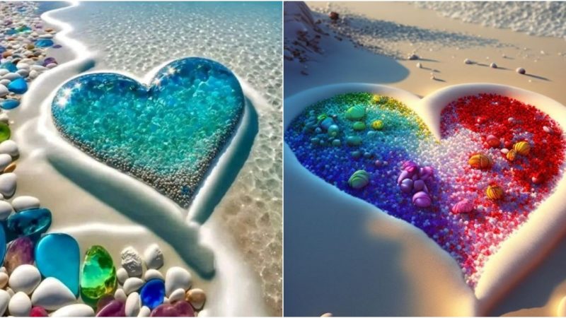 The Serene Beauty of Heart-Shaped Stones on the Beach to Soothe Your Soul