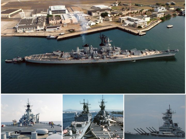 USS NEW JERSEY (BB 62): Majestic Starboard View of the Legendary Battleship at Pearl Harbor, 1986